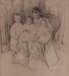 Mère et trois enfants